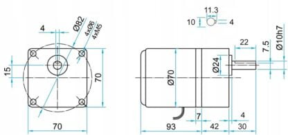 Motoreduktorius 15 W su greičio valdymu schema