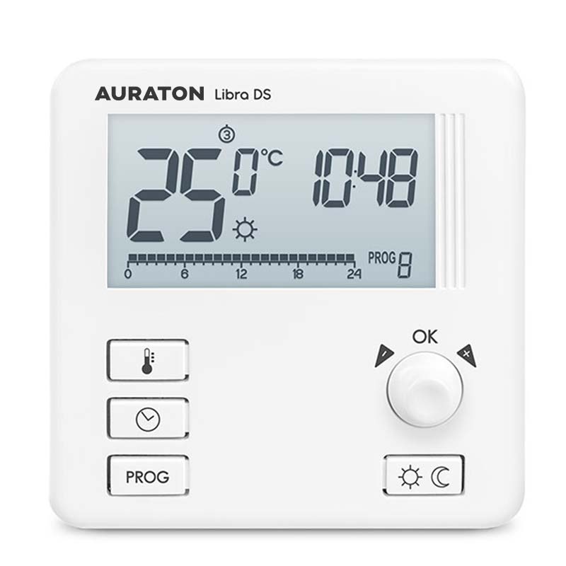 Savaitinis laidinis termostatas su dviem jutikliais Libra DS priekis