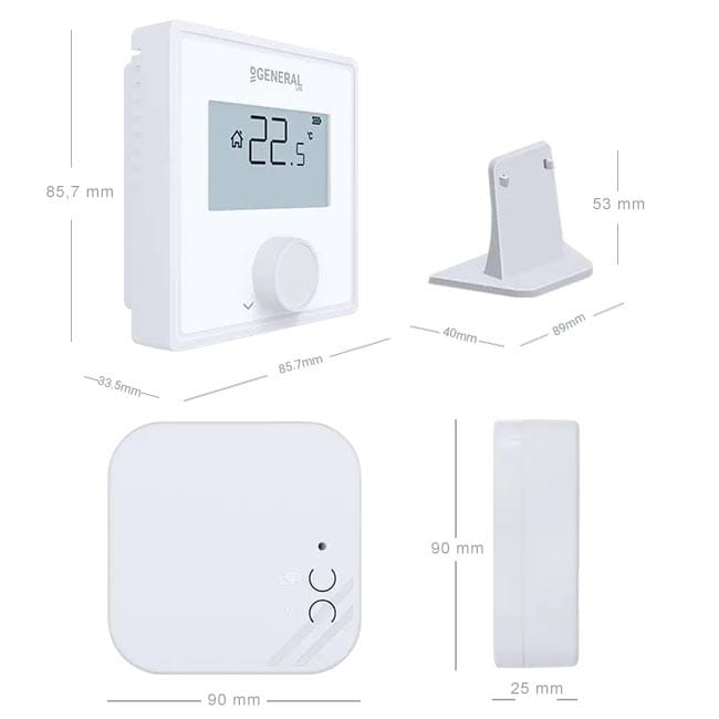 Wifi termostatas 25S SMART išmatavimai