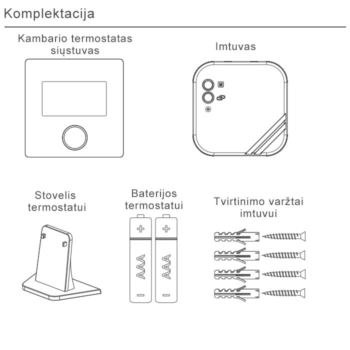 Wifi termostatas 25S SMART komplektacija